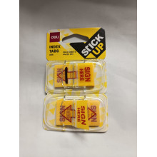 Deli Index Tabs (Sign Here)  A101 - 44x25mm (2x50's)