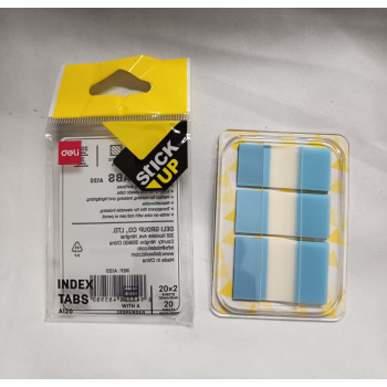 Deli A120 Index Tabs (38x18mm) and (38x25mm) - Blue