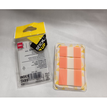 Deli A120 Index Tabs (38x18mm) and (38x25mm) - Orange