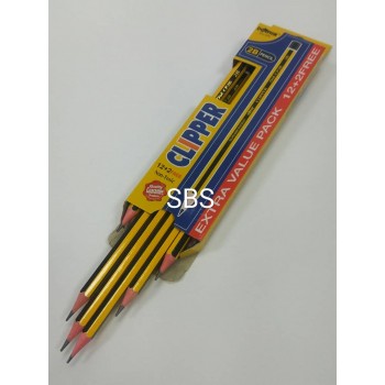 Dolphin 2B Pencil (Hexangular) Clipper Pencil - 12PCS + 2PCS (FOC) -DOL-CP2B