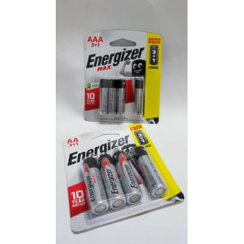 [100% Original - Malaysia Stock] ENERGIZER MAX ALKALINE BATTERY AA / AAA ( 3 + 1 Bonus Pack ) - 4pcs/Card