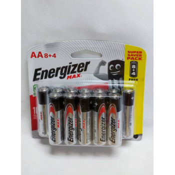 [100% Original - Malaysia Stock] ENERGIZER MAX ALKALINE BATTERY AA ( 8 + 4 Free ) - 12pcs/Card