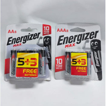 [100% Original Energizer Malaysia] -Energizer Battery AA / AAA Size - (5+3 Free)