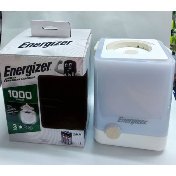 Energizer Lantern (Powerbank & Storage) Cube Camping Lantern, X1000 Lantern Dual Power Rechargeable and AA Battery, IPX4 Water Resistant