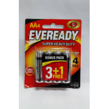 [100% Original - Malaysia Stock] Eveready Super Heavy Duty - Battery AA - (3+1Free / Card)