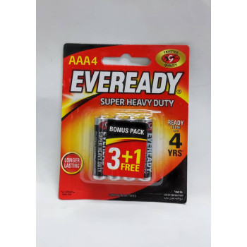 [100% Original - Malaysia Stock] Eveready Super Heavy Duty - Battery  AAA - (3+1Free / Card)