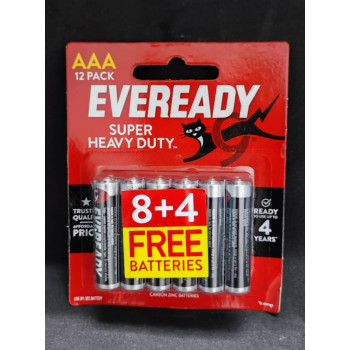 [100% - Original Malaysia Stock] EVEREADY SHD Battery AAA (8 + 4 FREE) / Card - 1212BP8+4M