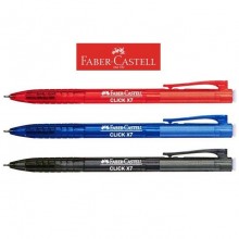 Faber-Castell  Click X 7 (0.7 mm) Ball Pen Retractable- Black / Blue / Red (Pc)