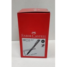 Faber-Castell Click X 7 (0.7 mm) Ball Pen Retractable - Black ( 1 Box @ 60 pcs)