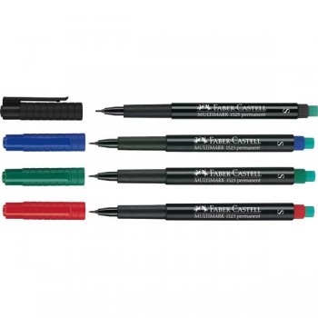 Faber-Castell Multimark 1523 (S - 0.4mm Point) - Multi Surface OHP Erasable Permanent Marker - Pc