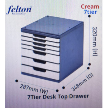 7 Tiers Document Drawer -( Felton - FDD 175) - Cream