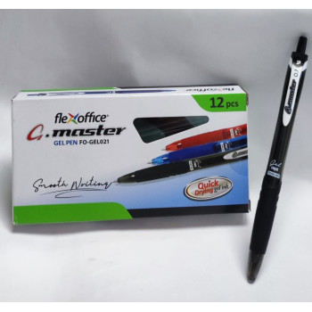 (12pcs / Box) FlexOffice - G-Master 0.7mm Retractable Gel Pen - Black ( FO-GEL021)