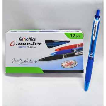 (12pcs / Box) FlexOffice - G-Master 0.7mm Retractable Gel Pen - Blue ( FO-GEL021)