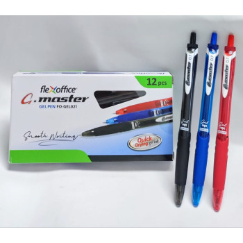 (12pcs / Box) FlexOffice - G-Master( 0.5mm / 0.7mm) Retractable Gel Pen - Black/Blue/Red (FO-GEL021)