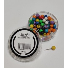 Hata 6mm Assorted Colour Map Pins (100pcs/box)