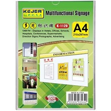 Acrylic Wall Mount Multifunctional Signage Holder A4 (210x297mm) - KEJEA K-1129