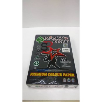 Lucky Star A4 80gsm BLACK Colour Paper - (450's / Ream)