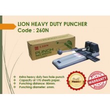 LION 260N HEAVY DUTY PUNCHER (Penebuk 2 Lubang / Paper Puncher /  2 Hole Puncher) - Up To 170 Sheets