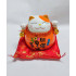 10cm Orange Fortune Lucky Cat Cashier Piggy Bank Gift decoration 