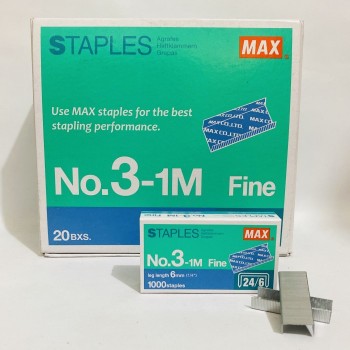 *Original* MAX No.3-1M Staples / Dawai Kokot / Ubat Stapler / Bullet Stapler - ( Big Box / 20 Small Boxes)