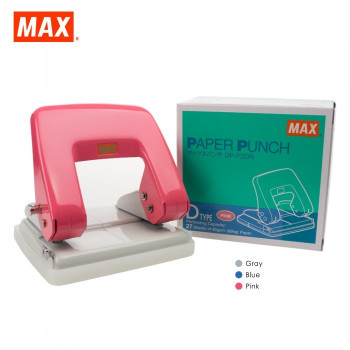 [100% - Original] - MAX D-Type Paper Punch (DP-F2DN) - 2 Hole Paper Puncher Up To 27 Sheets  - Pink