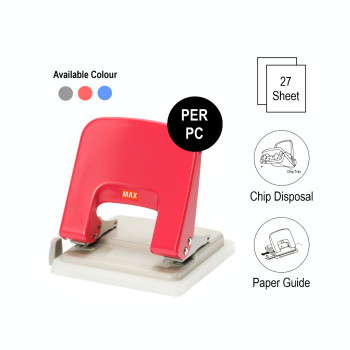 [100% - Original] - MAX D-Type Paper Punch (DP-F2DN2) - 2 Hole Paper Puncher Up To 27 Sheets - Pink