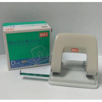 [100% - Original] - MAX D-Type Paper Punch (DP-F2DN) - 2 Hole Paper Puncher Up To 27 Sheets  - Gray