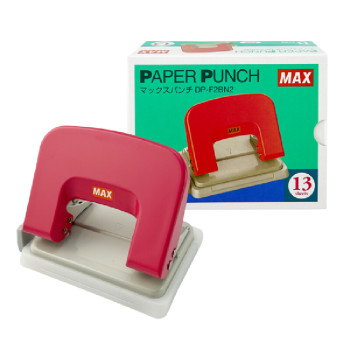 [100% Original]  - Max B-Type Paper Punch (DP-F2BN2) - 2 Hole Paper Puncher  Up To 13 Sheets - Pink