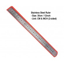  Stainless Steel Ruler 30cm (12 Inch) - 09MC - (Pcs)