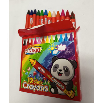 NIKKI WAX CRAYON / Oil Pastel / Warna Krayon 12COLOUR  / SMALL BOX.