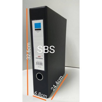 OuLinWang A4 PVC Box File With Magnetic Button (A4 Size) - (No.554) - (20pcs/Ctn) - Black Colour