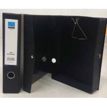 OuLinWang A4 PVC Box File With Magnetic Button (A4 Size) - (No.554) - Black