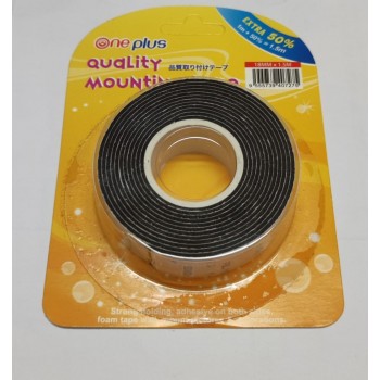 One Plus Double Sided (Foam) Mounting Tape (Black) - 18mm x 1.5m