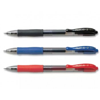 Pilot G2 Retractable Gel Pen 0.7mm (Black/Blue/Red)