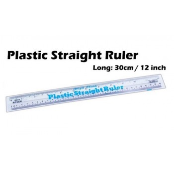 Plastic Straight Ruler 30cm (12”) / Pembaris Plastik Panjang 12 Inci