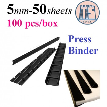 10 pcs - 5mm Press Binder / Binding Strip / Unique Lock Press Binder - Binding Up To  50 Sheets - ( 10pcs / Pkt)