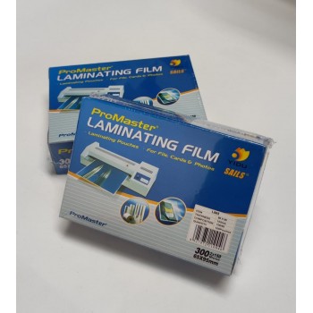 Promaster Laminating Film  65 mm x 95 mm 300 Micron( 2 x 150 micron ) - (100 sheets / Box)  / Plastik Laminating