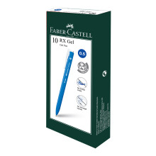 (10's/Box) - Faber-Castell RX Gel Pen 0.5mm  - Blue