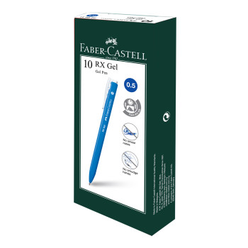 (10's/Box) - Faber-Castell RX Gel Pen 0.5mm  - Blue