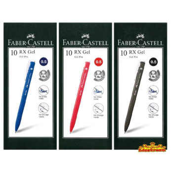 (10's/Box) - Faber-Castell RX Gel Pen 0.5mm  - Black/Blue/Red