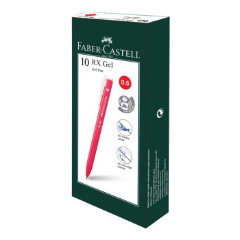 (10's/Box) - Faber-Castell RX Gel Pen 0.5mm  - Red