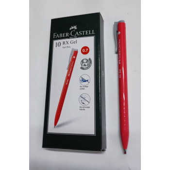 (10's/Box) - Faber-Castell RX Gel Pen 0.7mm  - Red