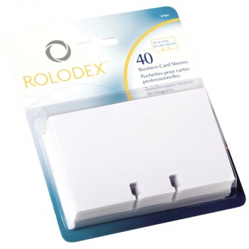 Rolodex Business Card Sleeves 67x102mm ( 2 5/8" X 4" ) -Clear 67691 - Pack of 40 Card Sleeves