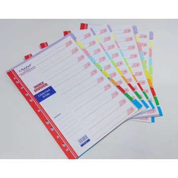 Finepap File Index Divider - 10 Tabs/Colours x 5 Sets (  S 1108)