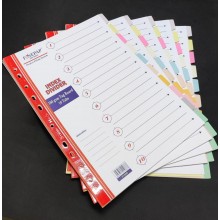 Finepap File Index Divider - 10 Tabs/Colours x 5 Sets ( S1608 )