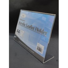 Acrylic Display / Leaflet Holder L A4H (L-Shape -Horizontal) / Brochure Leaflet Catalog QR Code Menu Stand CounterStand - (S209-A4H) - 297mm x 210mm