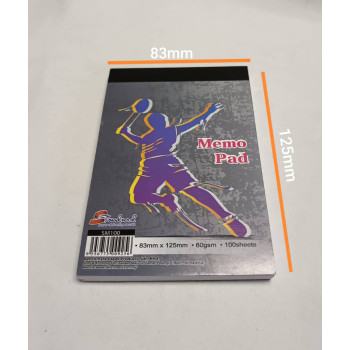 Memo Pad Book (Pocket Size) 83mm x 125mm (100's/Book)