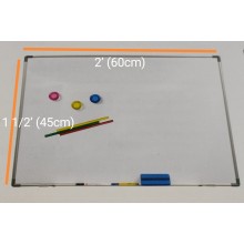 Magnetic Whiteboard (Single Sided) With Aluminium Frame - 1 1/2' x 2' (45cm x 60cm)