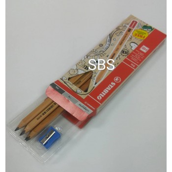 Stabilo Trio (Triangular)  Jumbo HB Pencil - ( 6 Pencil + 1 Sharpener Set ) - 362HB6P1