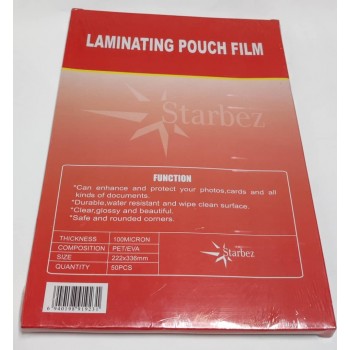 Starbez  F4 Laminating Pouch Film -222x336mm-50's/Box